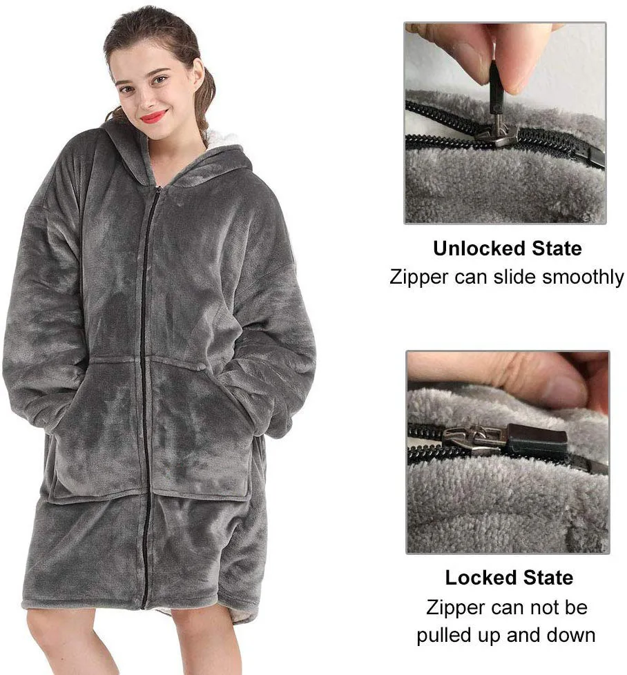 Зимнее теплое одеяло с капюшоном и карманом для телевизора удобное дивана