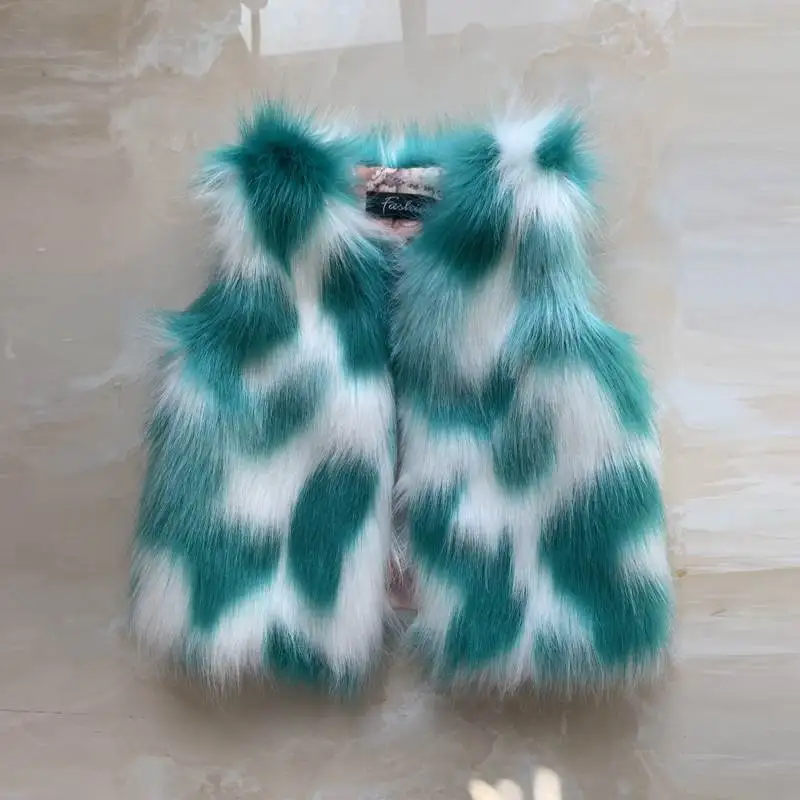 Baby Girls Faux Fur Vest Autumn Winter Children Waistcoat Colorful Kids Warm Sleeveless Jacket For Girl Outerwear TZ276 |