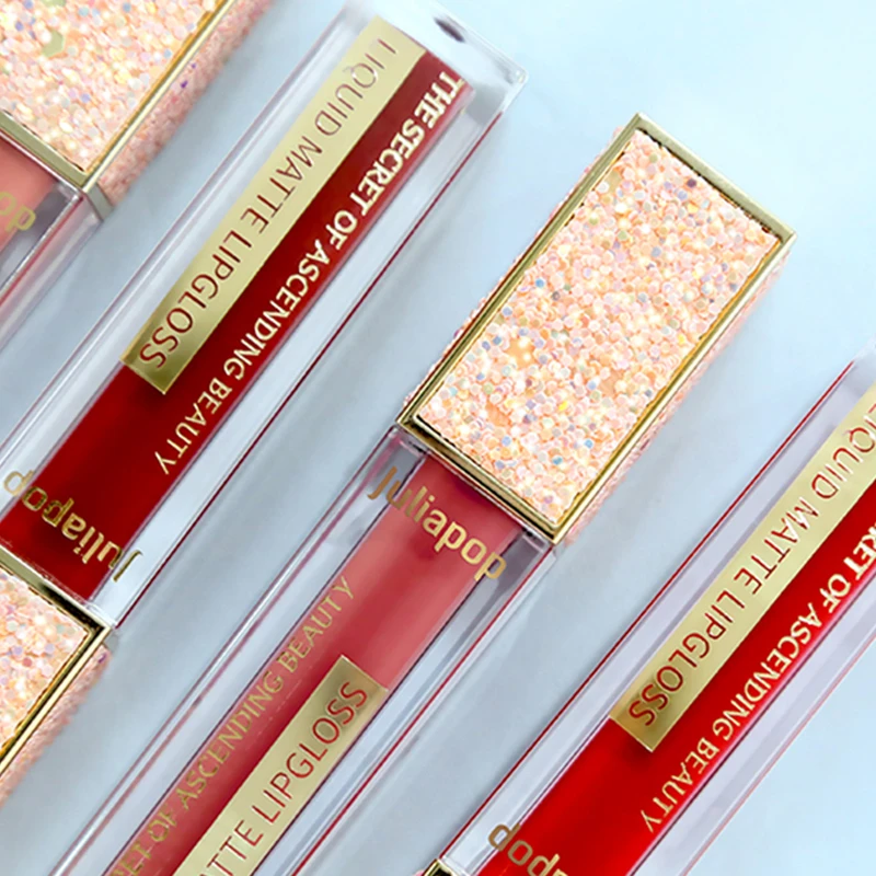 Помада блеск для губ матовый пигмент макияжа бархатные коричневые Красота