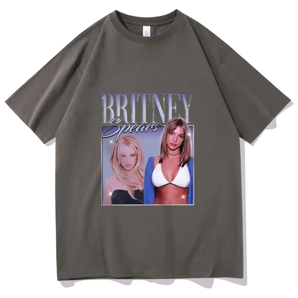 

2021 summer Britney Spears Beautiful Photo Men Women Black for White T-shirt Summer Cotton Tshirt Men Hipster Hip Hop Short Slee