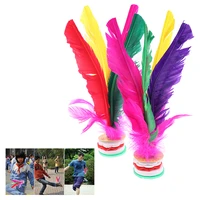 2pc china jianzi footbal foot kick handwheel fancy goose feather shuttlecock fitness entertainment for physical exercise