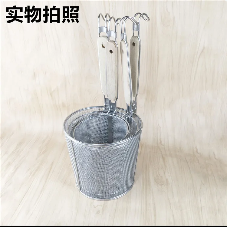 Детское ситечко из нержавеющей стали с крючком и деревянной ручкой для пельменей