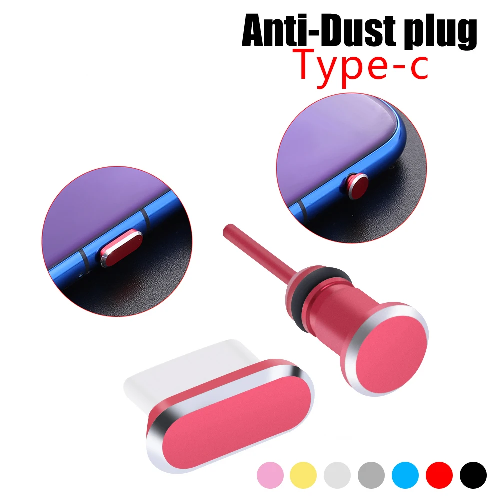 2pcs/set New Coming Anti-Dust 3.5mm Earphone Jack Dust Plug Metal Type C Charging Port For Samsung S10 Dustproof |