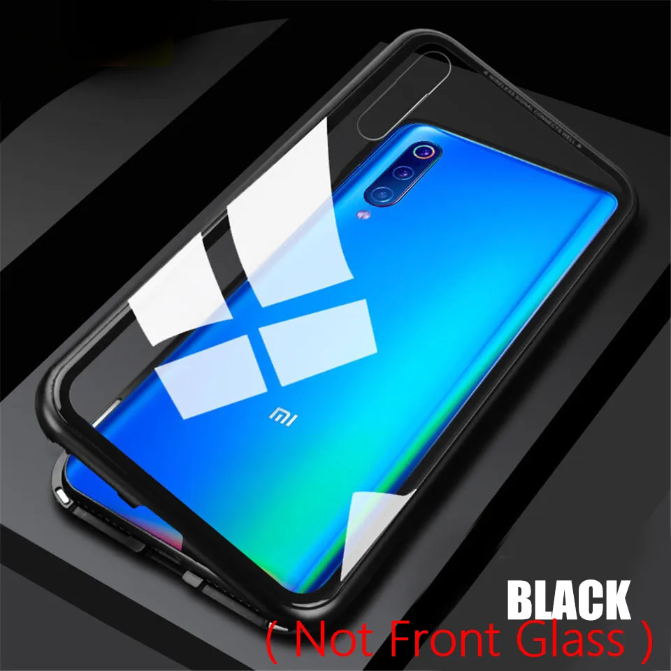 Black Металлический чехол с магнитной адсорбцией для Xiaomi Redmi mi 9t A3 Lite 9 SE mi CC9E, Задняя стеклянная крышка для Red mi Note 7, чехол Note 6 Pro - Цвет: Black