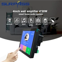 24 channel mini smart wall amplifier touch screen fm radio hifi stereo home audio bluetooth compatible music player system
