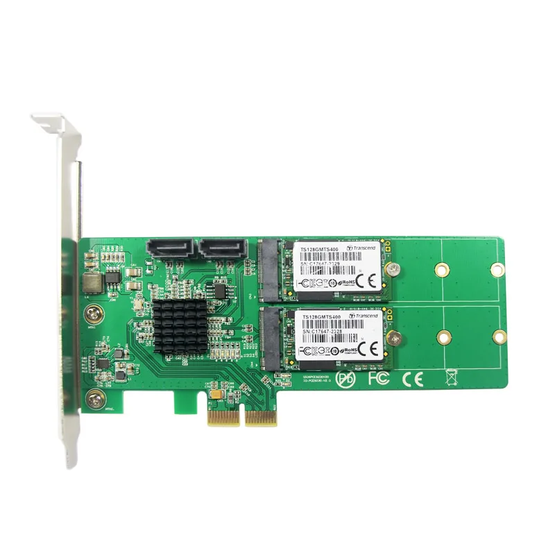 PCIe в 2x M.2 NGFF SSD + SATA3.0 аппаратная RAID карта 0 1 10 и HyperDuo| |