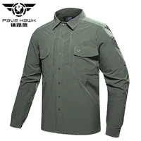 pavehawk military stretch quick dry shirts men fashion dress male long sleeve slim fit business casual shirt camisa for man