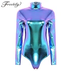 Гимнастический купальник с длинным рукавом и высоким воротом