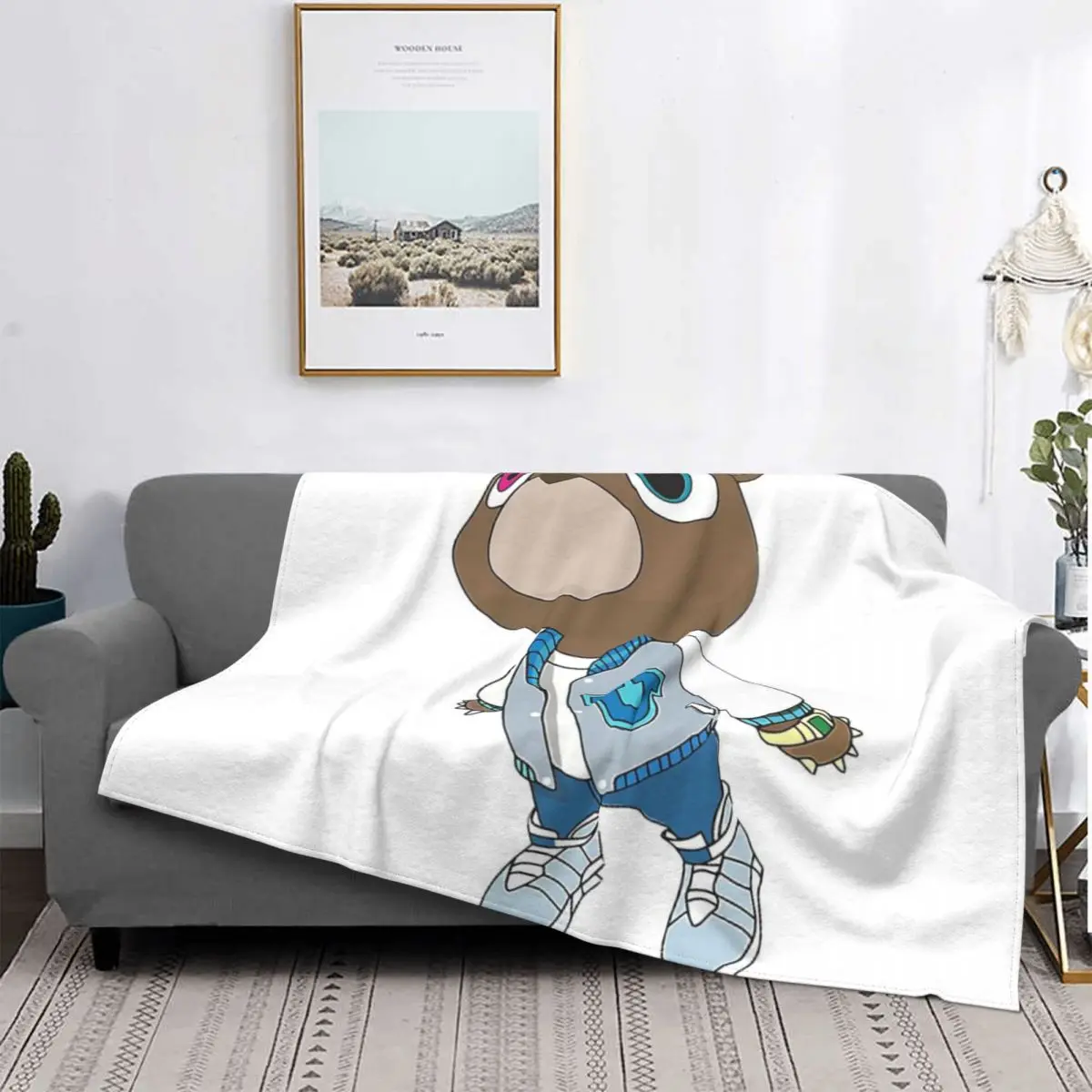 

Kanye-Manta de graduación para cama, colcha a cuadros, 135 con capucha