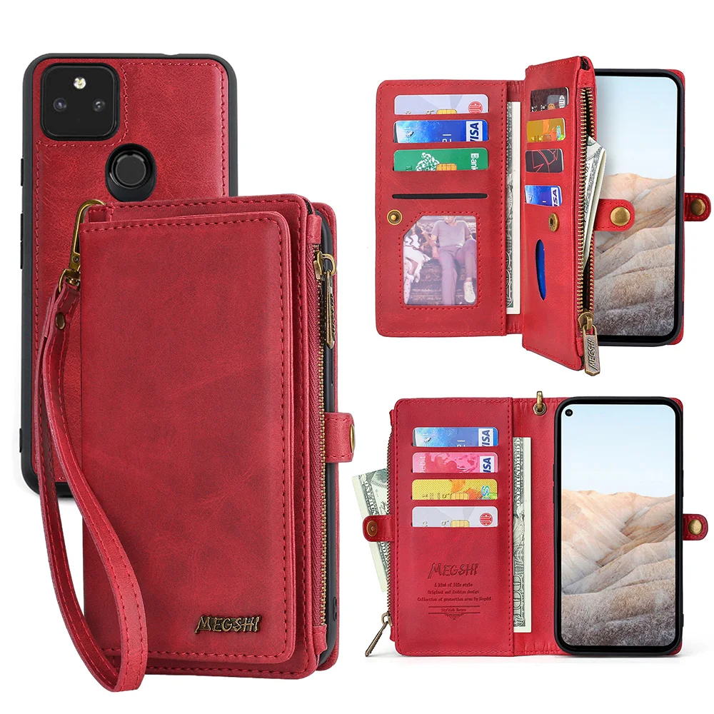 

Wallet PU Leather Phone Case For Google Pixel 4 4XL 4A 5G 5 5A 6 6Pro