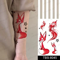 waterproof temporary tattoos stickers totem cute fox wolf tatto womens mermaid sticker arm fake sleeves flash body art male