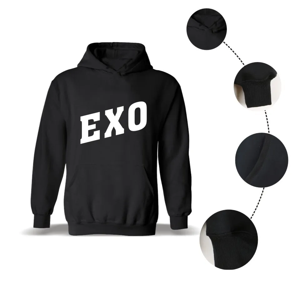 Модные толстовки EXO KPOP для мужчин и женщин толстовка с капюшоном мальчиков k pop KRIS