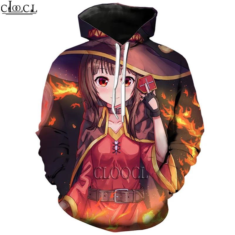 

HX Anime Girl Megumin Konosuba 3D Print Hoodie Men's Women Tracksuit Autumn Long-Sleeved Fashion Hoodie Tops Drop Shipping