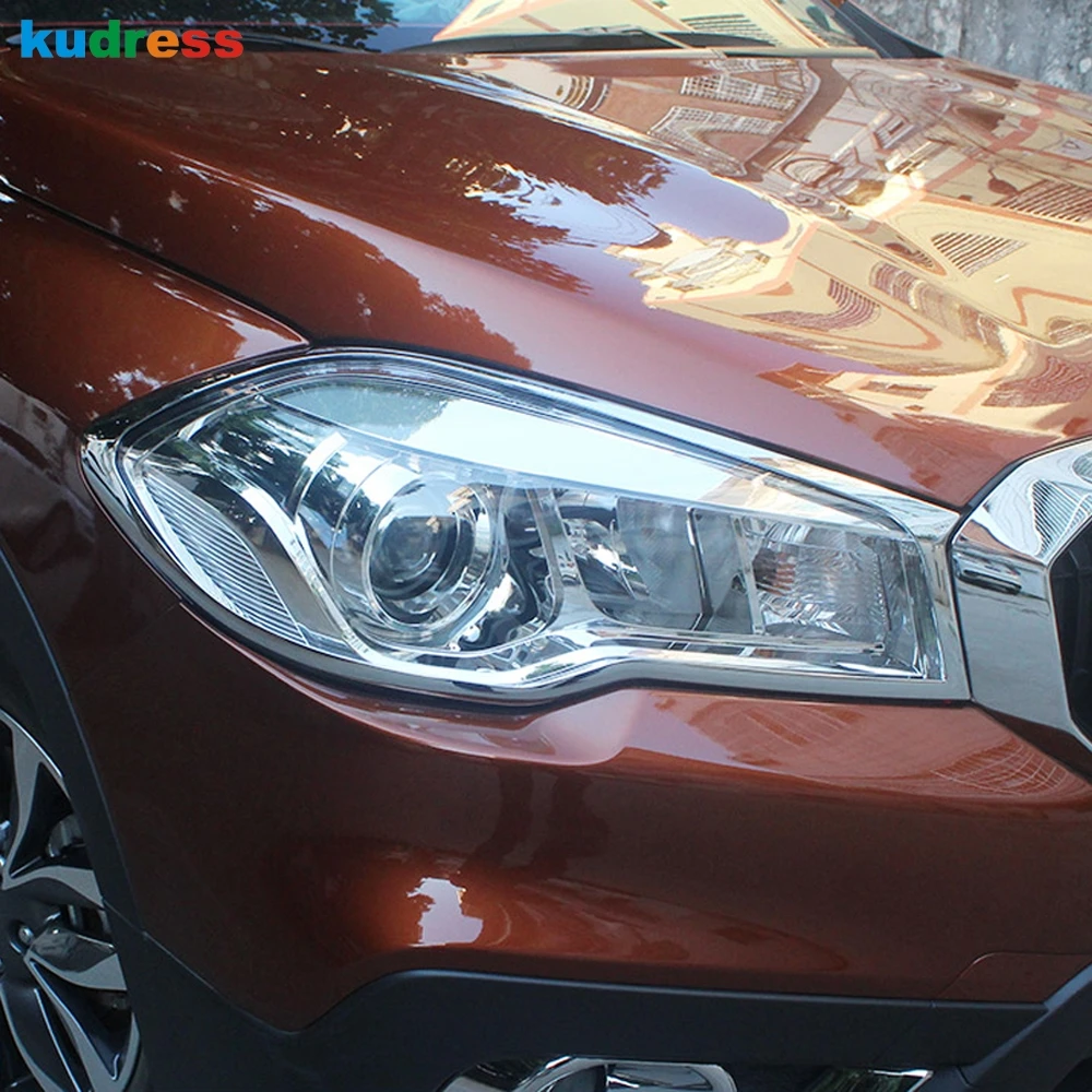 

Для Suzuki SX4 S-Cross facelift 2017 2018 ABS хромированный автомобильный головной светильник, накладка, передний головной светильник, лампа, рамка, аксессуа...