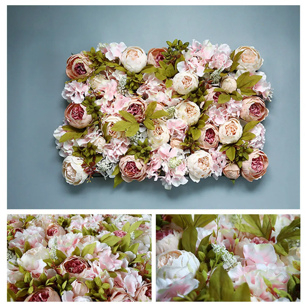 

Artificial Flower Wall Decoration Road Lead Hydrangea Peony Rose Flower Mat Wedding Arch Pavilion Corners Decor Floral