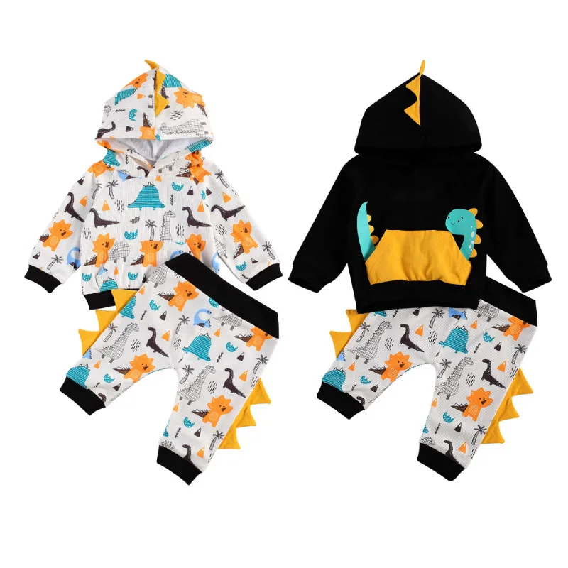 Комплект одежды для новорожденных мальчиков Осень зима детские толстовки с