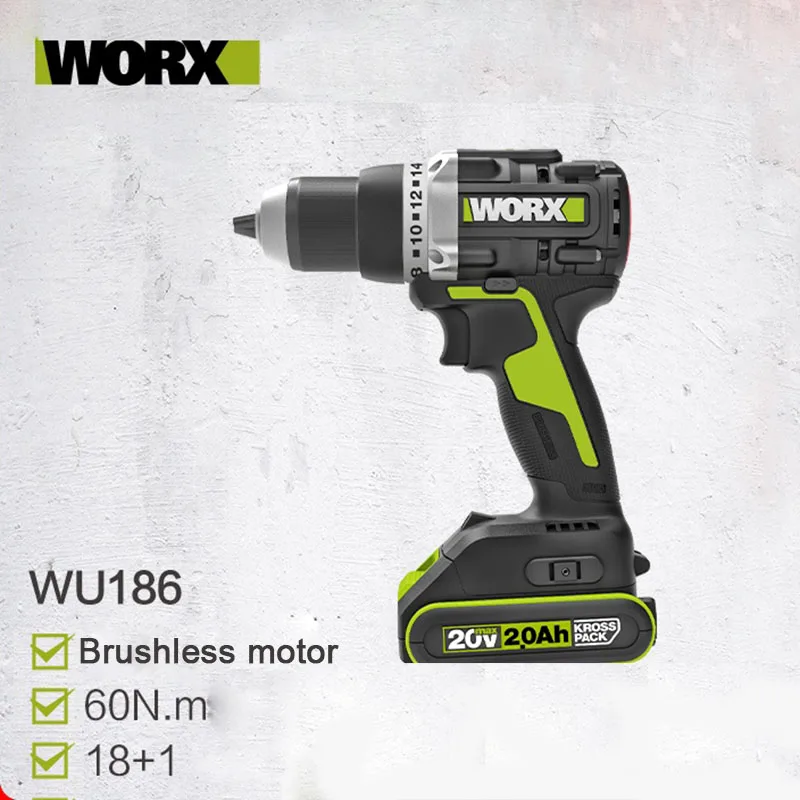 

WORX WU186 Proffessional Brushless motor Cordless Drill 60N.m 350W Cordless Screwdriver