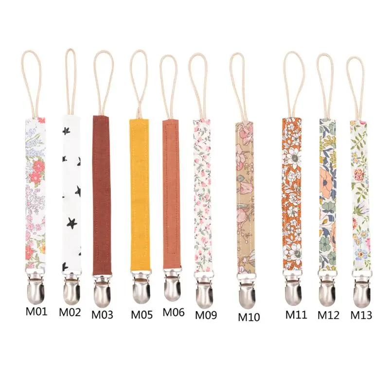 Baby Pacifier Clip Chain Cotton Linen Holder Pacifier Soother Clips Leash Belt Nipple Holder For Infant Feeding GXMB