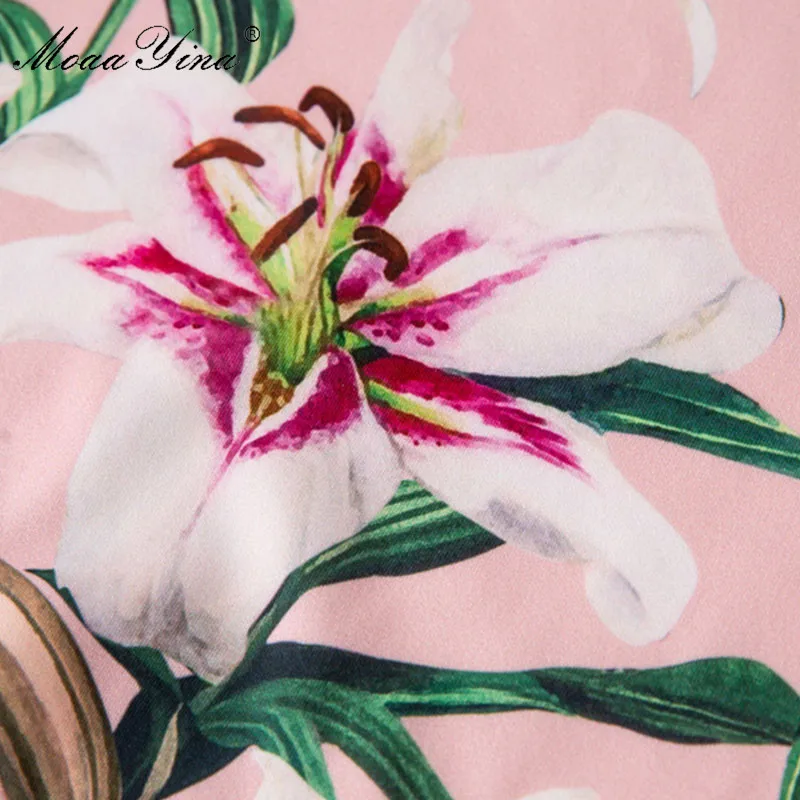 MoaaYina модные Демисезонный Для женщин с длинным рукавом цветочным принтом