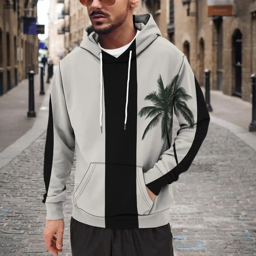 

Print Trendy Patchwork Stripe Long Sleeve Male Hoodie Colorful Oversize Hoodies Musical Scale Pattern for Outdoor
