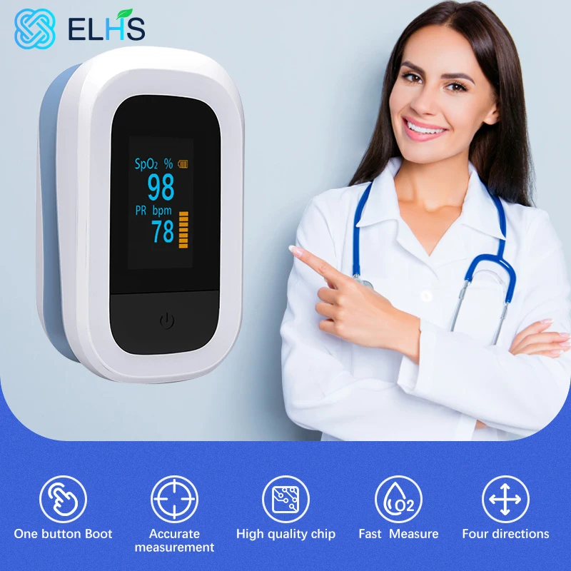 Пульсоксиметр Пальчиковый цифровой портативный для измерения пульса и уровня