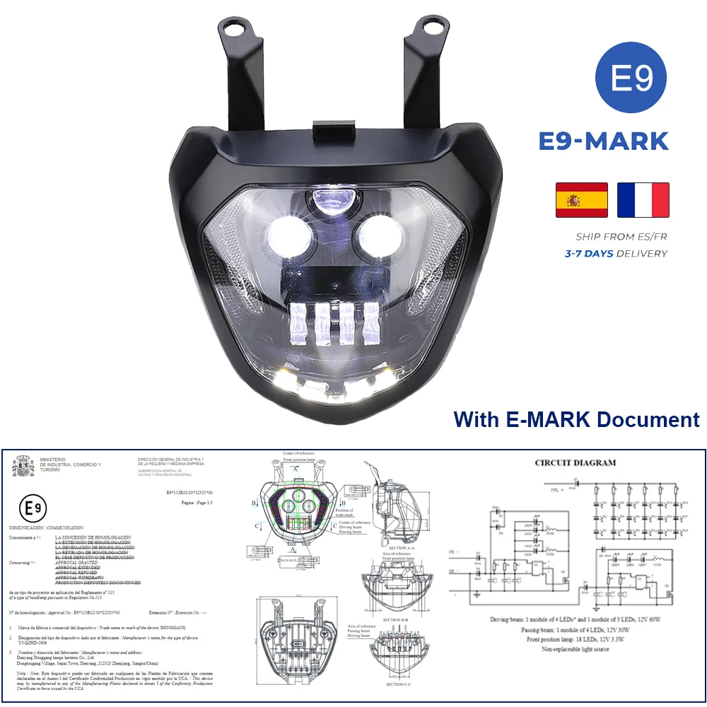 Светодиодная фара MT07 FZ07 DRL 2014 2015 2016 2017 мотоциклетная mt07 фары для YAMAHA MT 07 фотосвет 110