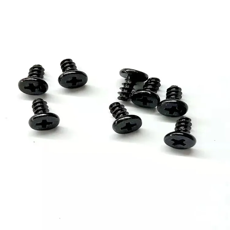 10pcs/lot CM M1.6 M2 M2.5 M3 M4 Black Carbon Steel Cross Phillips Ultra Thin Flat Wafer Head Screw Bolt Laptop
