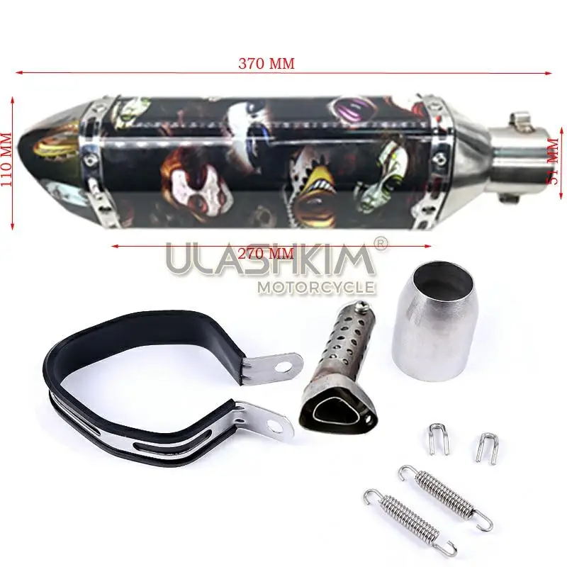 Универсальный мотоцикл выхлопной скольжения на нержавеющей стали 304 36 ~ 51 мм для