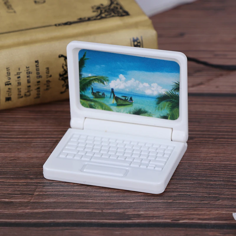 

New Creative Gift Doll house Miniature Modern Computer Furniture For Children Toy Furniture for Dolls laptop computer Random