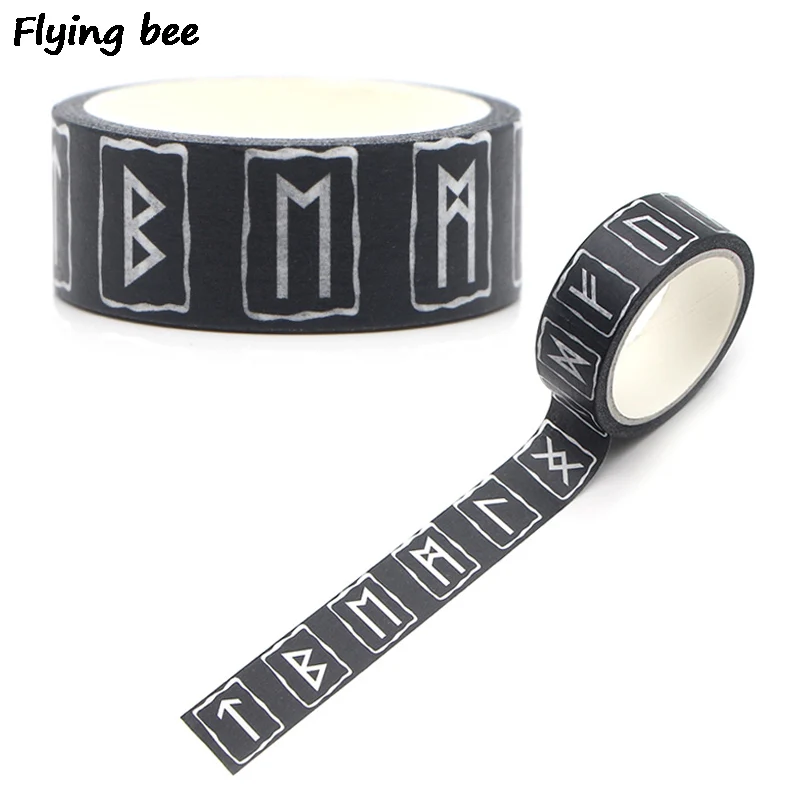 Flyingbee 15mmX5m Руна викингов васи лента бумага DIY декоративная клейкая канцелярские