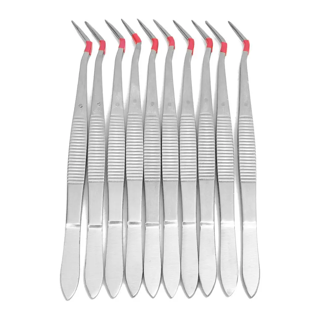 

10pcs stainless steel dental tweezers tweezers tweezers silver copper teeth cleaning tools professional dental instruments hygie