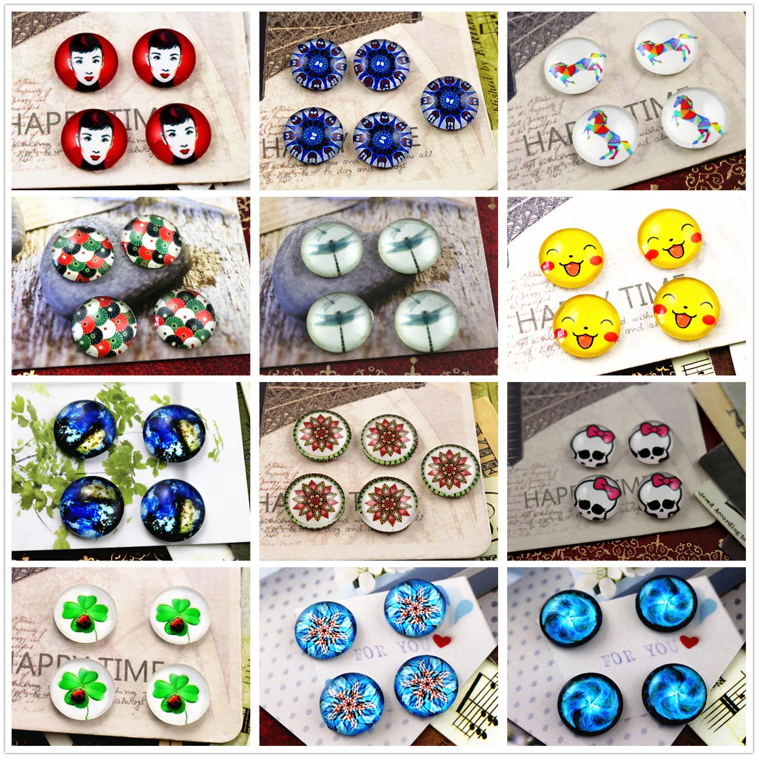 Новые модные стеклянные кабошоны ручной работы 20 шт. 12 мм | Украшения и аксессуары