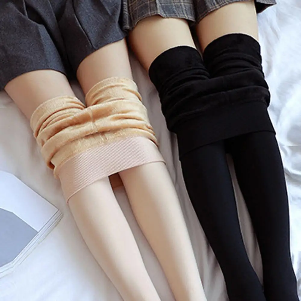 Леггинсы с высокой талией зимние бархатные плотные женские теплые штаны