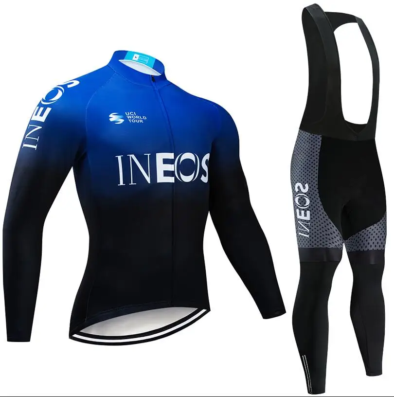 Синий Белая команда INEOS велосипедная майка 20D велосипедные штаны Ropa Ciclismo мужские зимние термо флис pro трикотаж для велосипедистов одежда - Цвет: Синий
