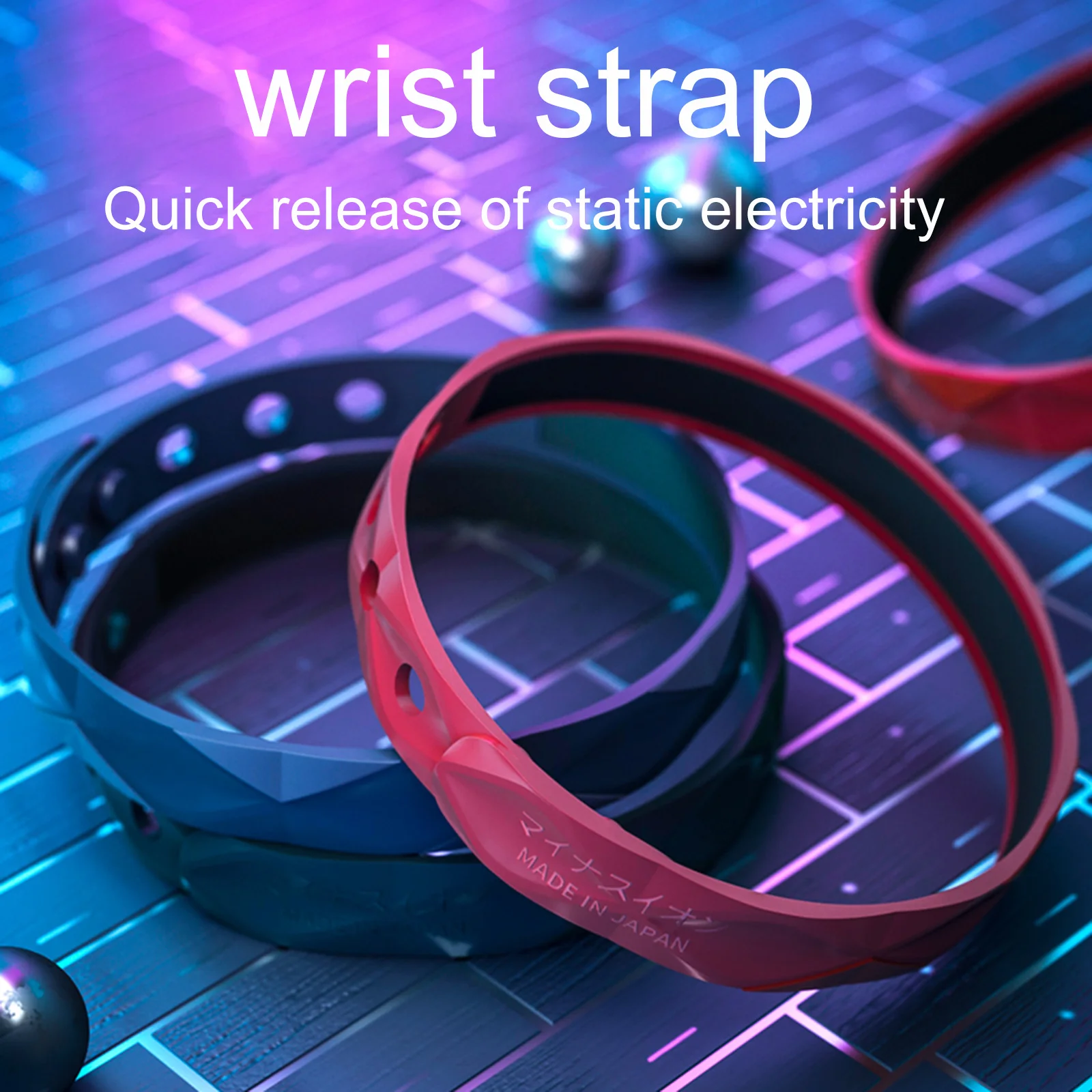 Антистатический силиконовый браслет для взрослых цепочка ремешок на запястье