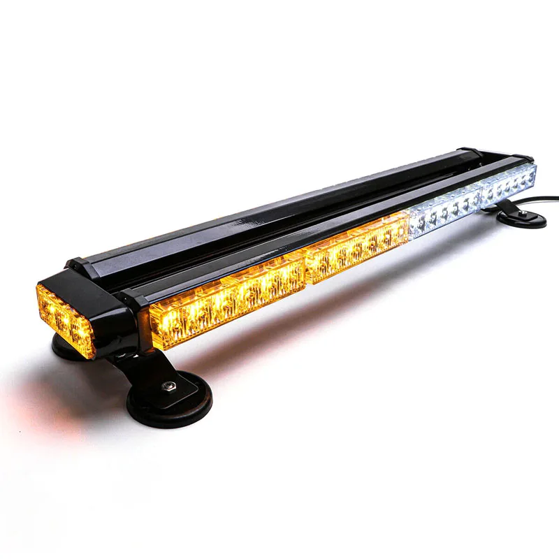 

NEW-54 LED Car Emergency Traffic Advisor Double Side Warning Strobe Light Bar-Amber/White