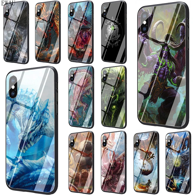 Чехол для телефона EWAU Monster Hunter из закаленного стекла для iPhone 5 5S SE 6 6s 7 8 Plus X XR XS 11 pro Max