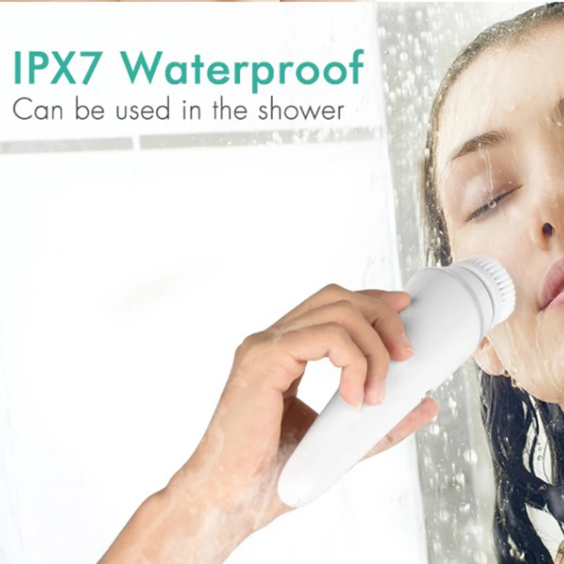 4 в 1 электрическая Массажная щетка для лица с насадками|Устройства чистки лица| |