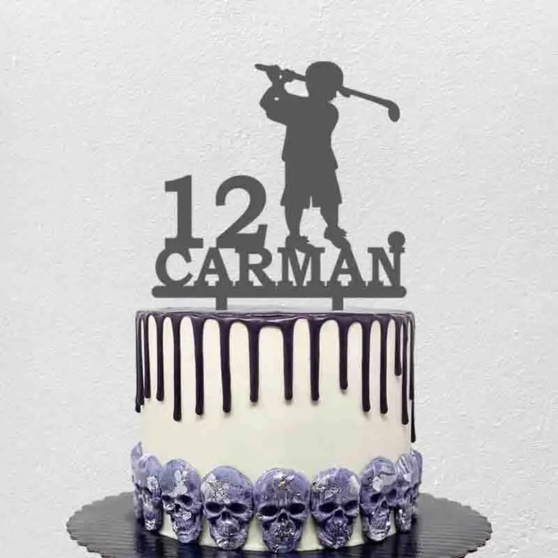 Персонализированный именной крутой Топпер для мальчиков играющих в гольф детей