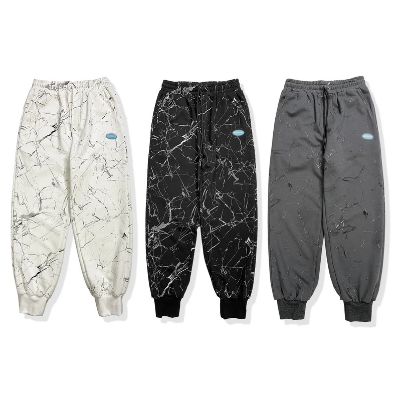 

Spring Student Youth Sweatpants New Harajuku Ins Fashion Design Loose Line Printing Men Dance Jogging Small Feet Harem Trousers
