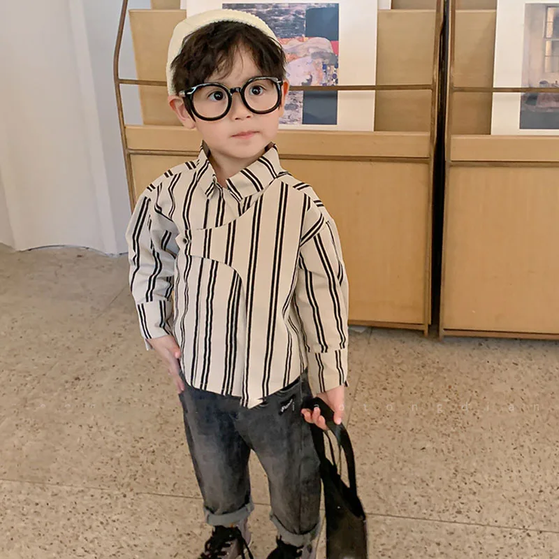Детские рубашки Детская осенняя одежда для мальчиков детские топы весенние с