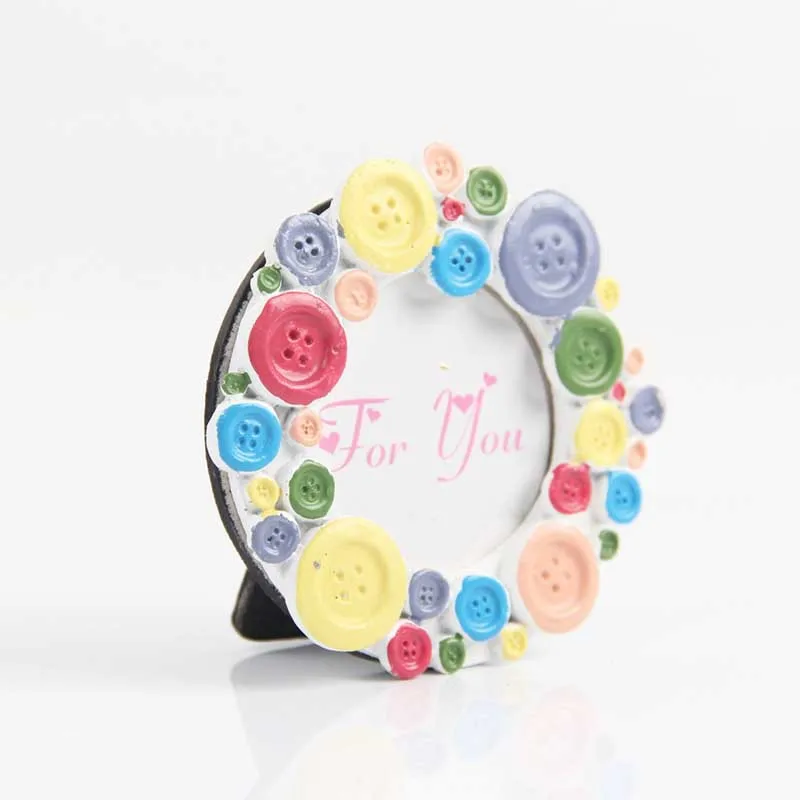 1 шт. Европейский Мини небольшая фоторамка Цвет круглую кнопку смолы сиденье