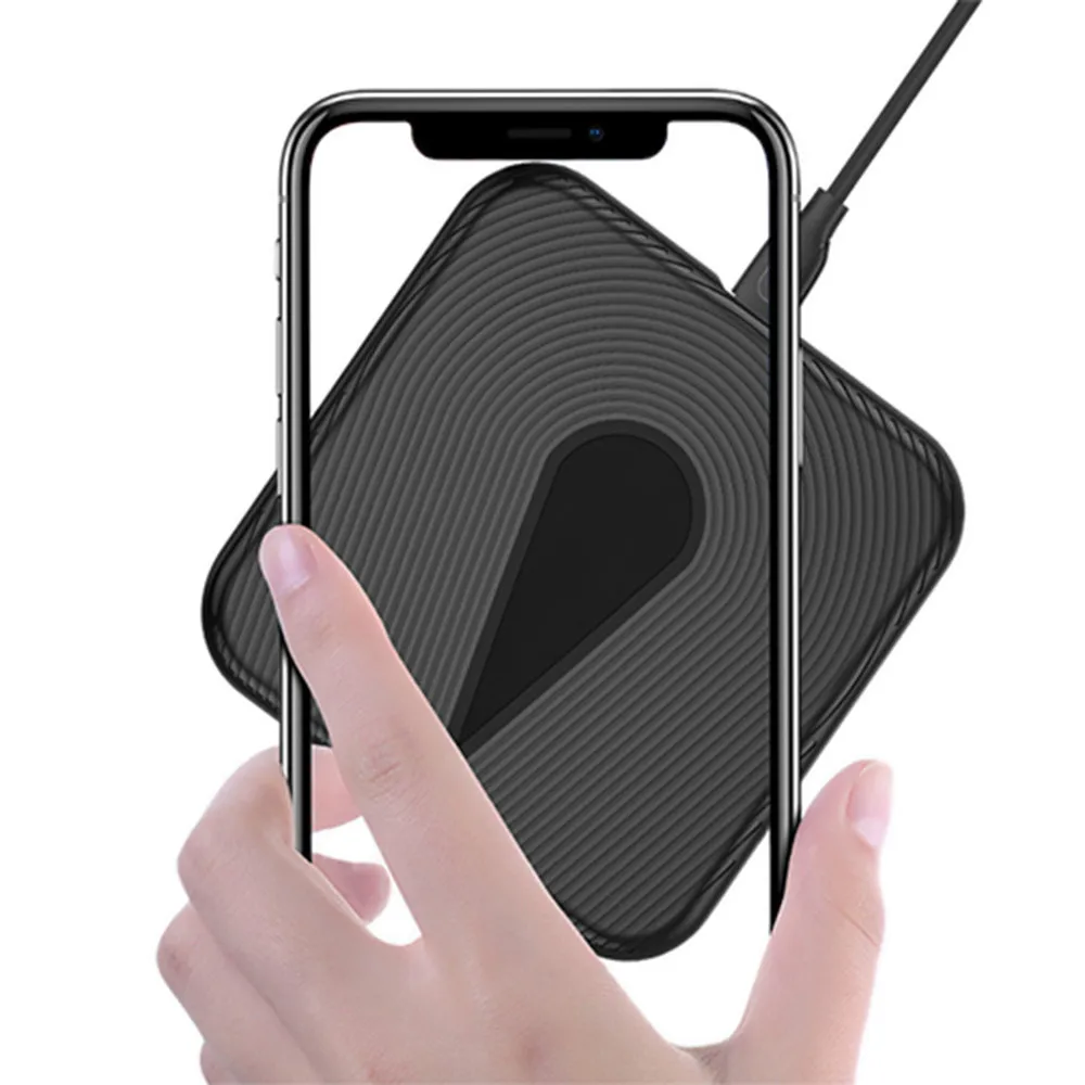Ультратонкое Беспроводное зарядное устройство Qi для iPhone X XS XR Samsung Note 9/8 S9