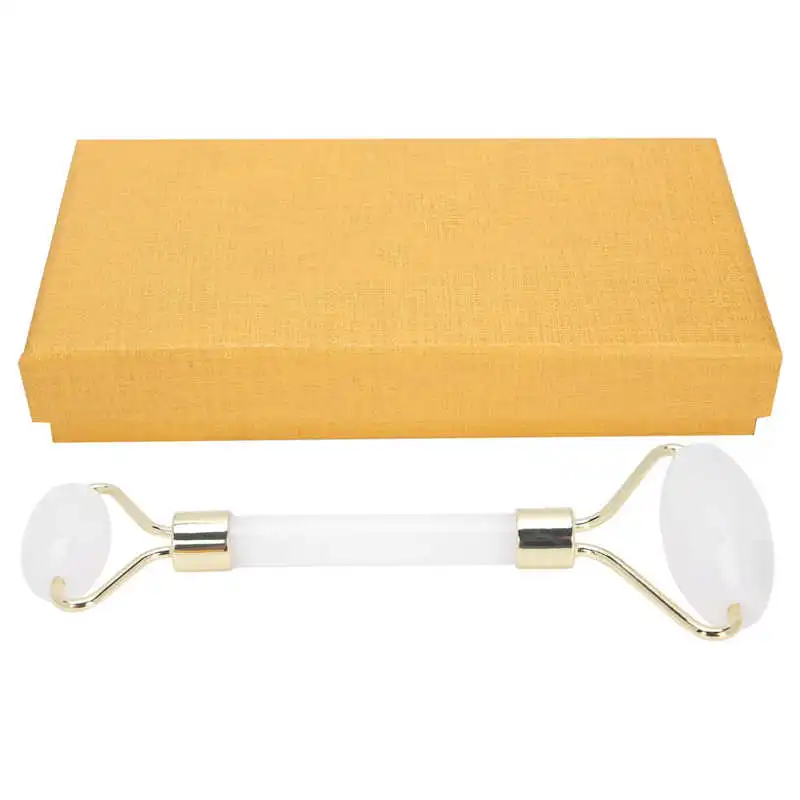 

White Jade Roller Ergonomic Natural Facial Massager Roller Anti-Aging Skin Care Tool