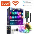 Умная светодиодная гирлянда Tuya с Wi-Fi, водонепроницаемая лента RGB для рождественской елки, с дистанционным управлением, с поддержкой Alexa, Google Home