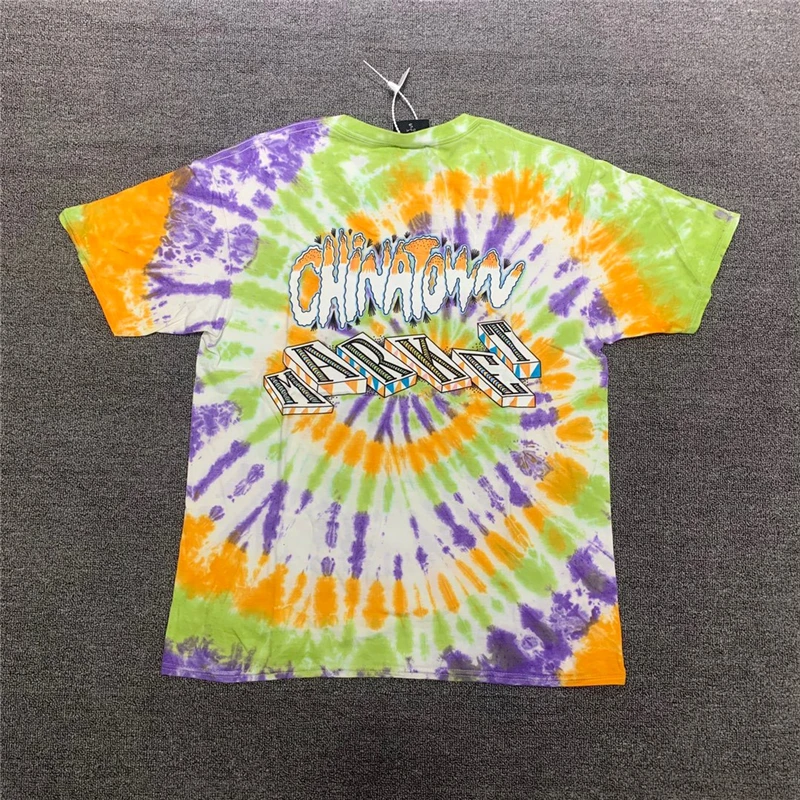 

Best Quality Tie Dye Chinatown Fashion T-shirt Men 1:1 Chinatown Women Shirts China Town Market Women Tops Tee Men Clothing