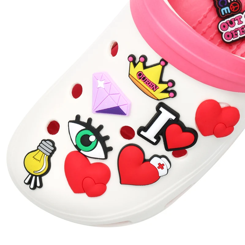 Аксессуары для обуви одежда сумка любовь мир талисманы Крутое Вау красное сердце