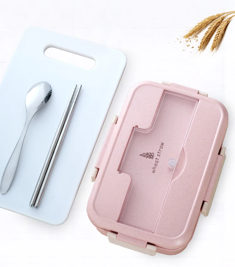 Ланч-бокс для микроволновой печи Bento снэк-боксы Lancheira Пшеничная солома столовая посуда контейнер для хранения еды для детей школьный офис Ланчбокс