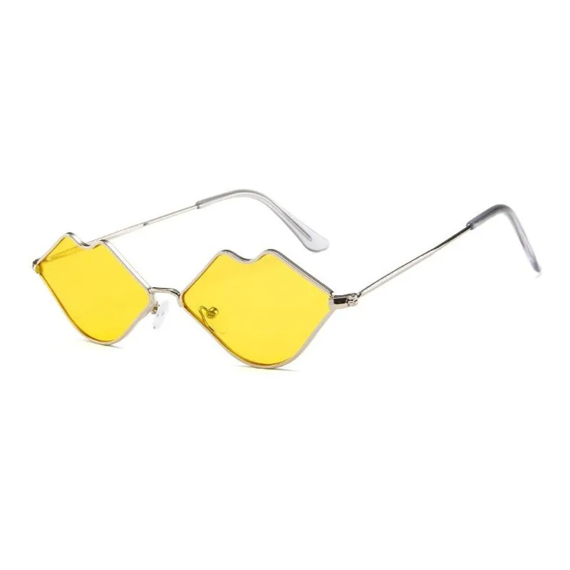 Модные женские солнцезащитные очки для губ винтажные с металлическими