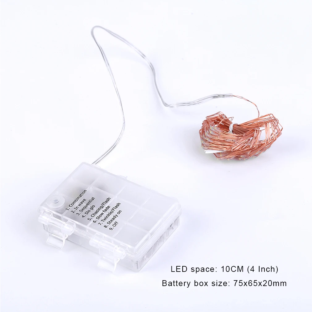

ICOCO 8 Colors Indoor Outdoor Bright Dimmer 5M 50 LED String Lights Copper Wire With Remote Controller and Battery Box